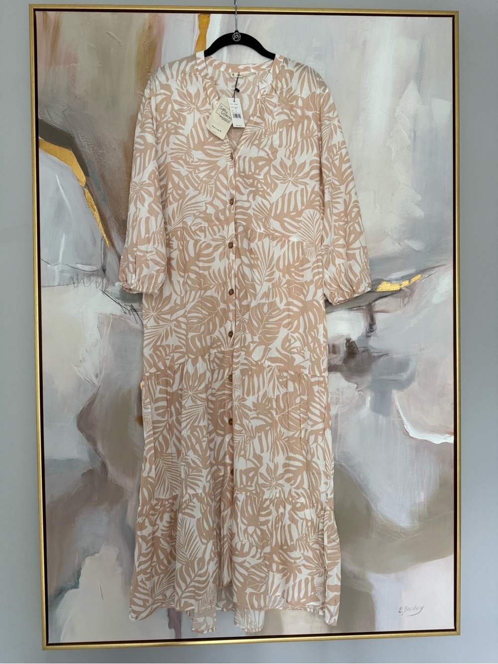NWT Salty Lemon Toffee Leaf Women’s  Midi Dress